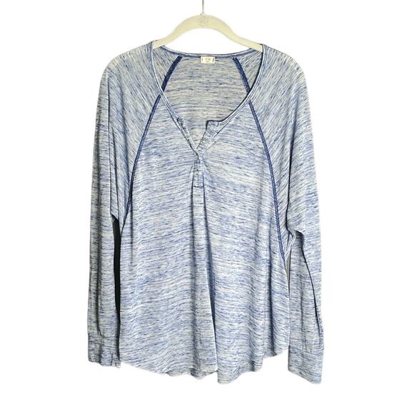 t. la Blue Lightweight Oversized Henley Size Small - Picture 1 of 8